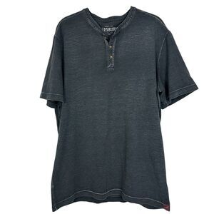 Alesbury Shirt Men Size Large Gray Don Modal Cotton Knit Henley Tee Peru